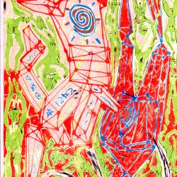 Le Fauve 3 - acrylique sur papier marouflé sur toile